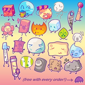 2&quot; Battle For Dream Island (BFDI) Stickers!
