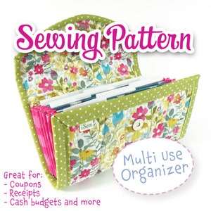 SEWING PATTERN Accordion Style Organizer for Coupons Receipts Cash image 1