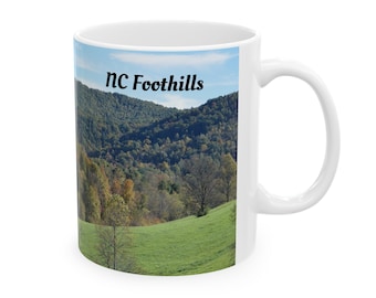 Ceramic Coffee Mug, 11oz, North Carolina, North Carolina Foothills Scene, Pastoral Scene