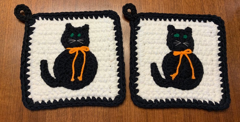 Black Cat Potholders