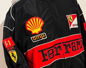 Veste de course Ferrari Formule 1, veste Ferrari F1, veste Ferrari, veste de course streetwear, veste unisexe Ferrari vintage, brodé