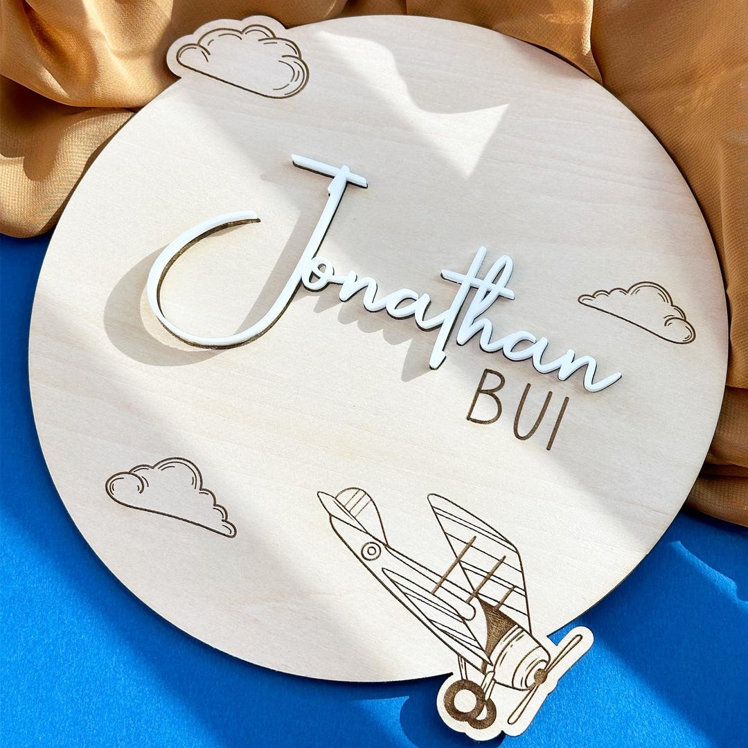 Personalized Baby Name Announcement Sign for Hospital Custom 3D Wood ...