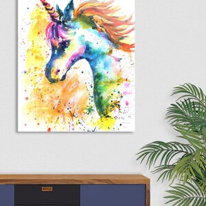Unicorn canvas unicorn art unicorn gifts unicorn decor  unicorn wall canvas ready to hang nursery  kids room kids room decor  shower gift