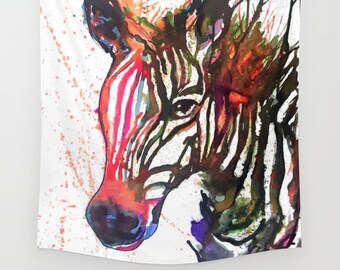 Zebra Tapestry Zebra Hanging Gifts for Graduates Zebra Painting Zebra Art Zebra Gifts Kawaii painting best friend gifts dorm goals father's
