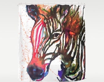 Zebra Shower Curtain, Jungle Shower Curtain, Bathroom Curtain Zebra, zebra decor,zebra bathroom, zebra shower, zebra curtain , zebra design