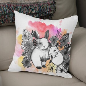 Conejito flor almohada regalo del día de la madre regalo para mamá almohada regalos para niñas animal almohada regalo para el mejor amigo linda decoración conejito almohada