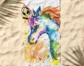 Asciugamano Con Cappuccio Per Bambini A Forma Di Unicorno – Morbido, 75x75 Cm, Per Spiaggia E Piscina