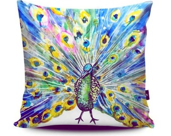 Peacock throw pillow peacock throw cushion Decorative Throw Pillow Cover Cushion Case Designer Pillow Case Birthday Gift Idea For Him & Her