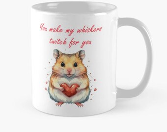 Valentine's Day hamster mug cute pet coffee mug hamster print Heart Art Coffee Teacher gift Coffee mug gift gift for art teacher