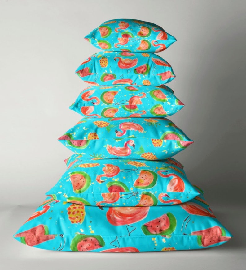 Flamingo Pillow Pineapples Pillow Turquoise cushion Lilly Etsy