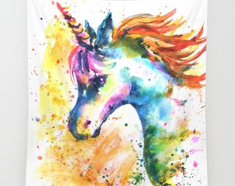 Unicorn Tapestry Unicorn Hanging Gifts for Graduates Unicorn Painting Valentine's day gift Unicorn Gifts Kawaii friend gifts dorm goals