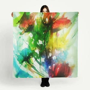 Red Poppy Scarf  Floral Scarf Gift for wife gift for mom poppies Scarf Floral Scarf Red poppies scarf Wraps Boho Scarf bridesmaid graduation