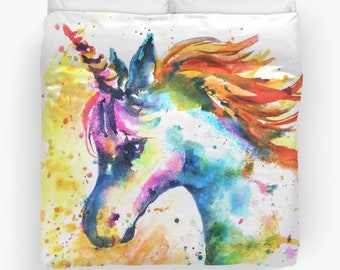 Unicorn duvet cover comforter Unicorn bedding twin  Unicorn bedding queen unicorn bedroom Girls Room Kids Room Unicorn bedding set