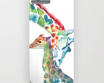 Giraffes iPhone 7 Case Giraffe Print iPhone 6 Giraffes Phone Case Galaxy s7 s6 s5 African animals Watercolor Print Phone Cases Mommy Baby