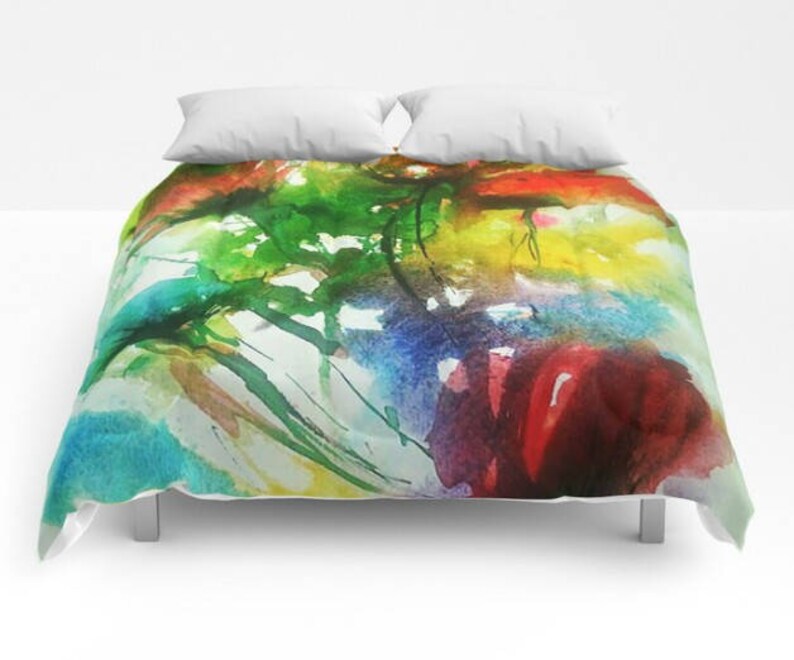 Watercolor Poppies Duvet Cover Comforter Cool Girls Bedding Watercolor Poppies Duvet Cover