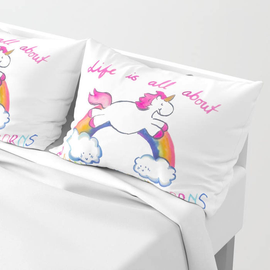 Unicorn Pillow Sham Unicorn Bedding Unicorn Pillow Kawaii Etsy Israel