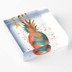Pineapple Decor Pineapple Acrylic Block Hostess Gift Dorm Decor Pineapple Gift Gift for teen pineapple paperweight office decor pineapples