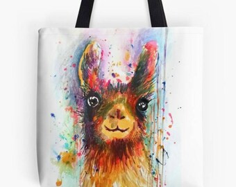 Llama tote bag Totes llama peru alpaca llama bag llama accessories alpaca art alpaca drawing llama tote bag alpaca tote summer beach bag