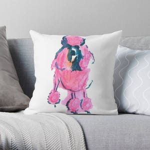 Pink poodle pillow case throw pillow case decorative pillow home decoration retro poodles pink poodles poodle pillow case retro pillow case