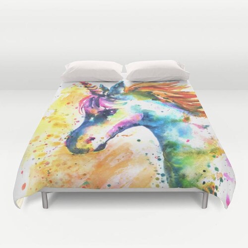 Unicorn duvet cover comforter shops Unicorn bedding twin Unicorn bedding queen unicorn bedroom Girls Room Kids Room Unicorn bedding set