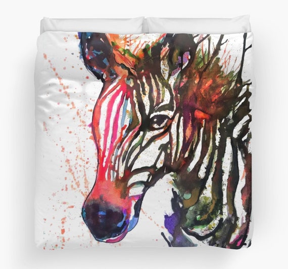 Juego de sábanas Zebra Funda nórdica en blanco y negro Zebra Twin