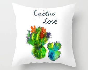 Cactus Pillow Cactus Love Cactus cushion Decorative Pillow college couch pillows cactus decor pillows for couch stylish dorm cactus art