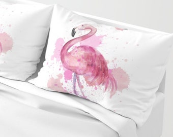 Flamingo Pillow Sham flamingo bedding pink pillow tween gift pre teen gift Girls bedoom Pillow summer kids room pillow sorority gift