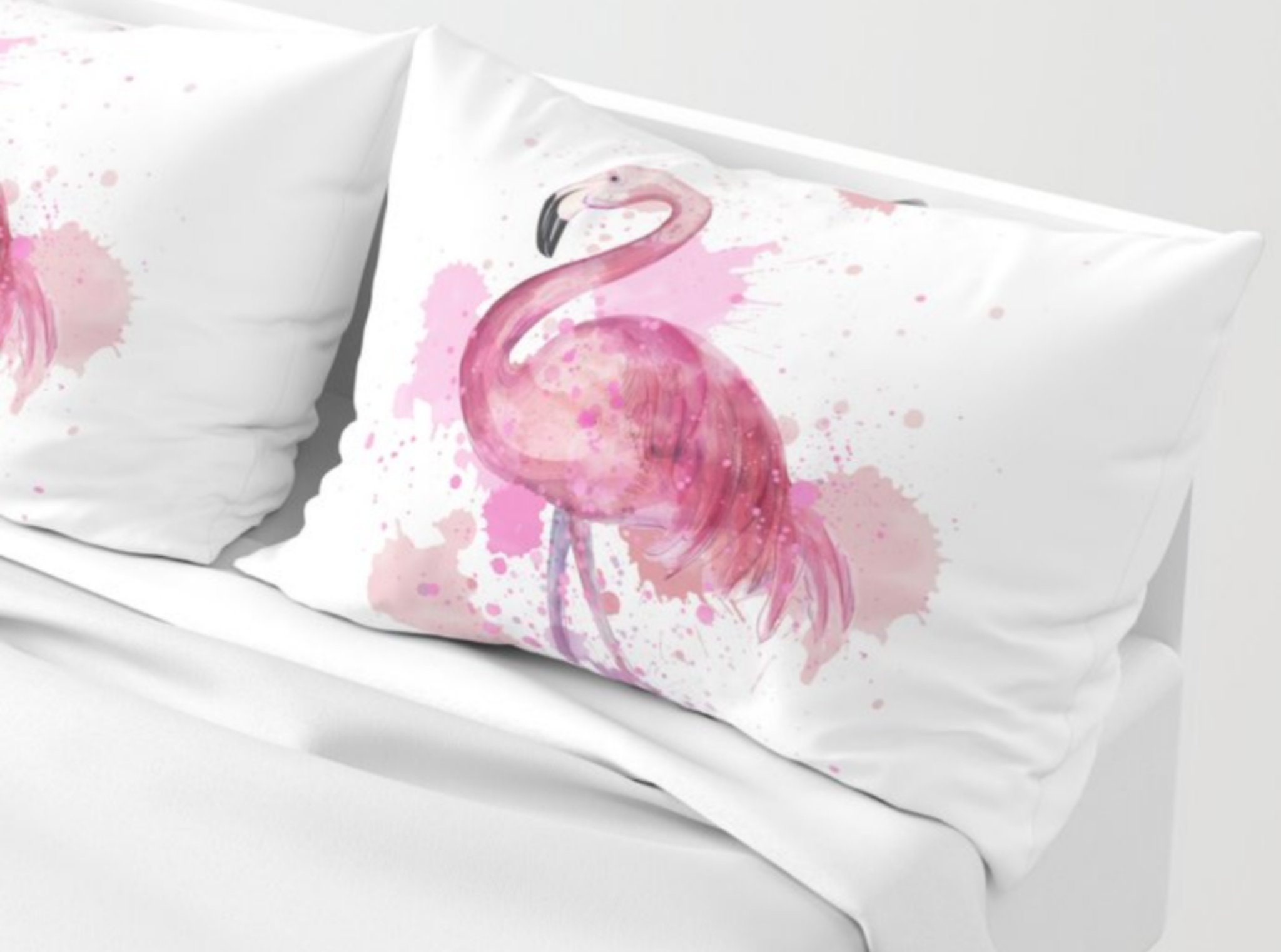 Flamingo Pillow Sham Flamingo Bedding Pink Pillow Tween Gift Pre Teen