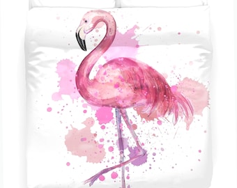 Pink Flamingo Comforter Twin Full Queen King Flamingo Duvet Cover Pink Bed Cover Tropical Comforter Pink Flamingo Bedroom Tropical Bedding