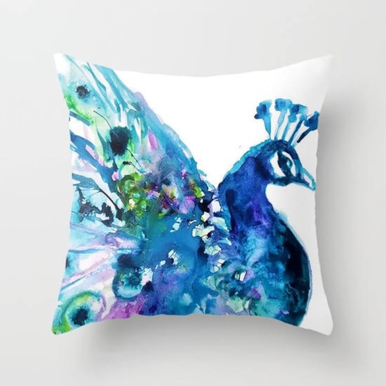 Peacock Pillow Teal Pillow Gifts for Mother Peacock Lover Gifts Peacock