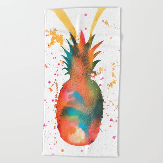 Ananas Plage Serviette Bain Serviette Fruits Piscine Serviette Dété Fruits Salle De Bain Tropical Plage Serviette Enfants Plage Serviette Plage Bord