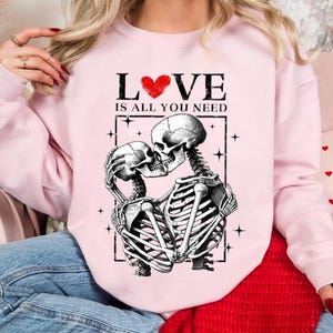 愛こそすべて PNG、スケルトン 愛こそすべて シャツ png、スケルトン バレンタインデー PNG、バレンタインデー PNG、ゴシック ハート png