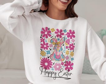 Happy Easter Png, Coquette Easter Bunny Png, Colorful Bunny Png, Easter Coquette Png, Brushstroke Easter Png, Sublimation Design