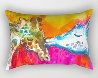 Giraffe Kiss Pillow Giraffe Gift Beautiful sofa pillows Giraffe Bedroom Giraffe Bedding Nursery Decor Giraffe Throw Pillow Giraffe throw