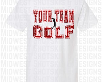Golf Mascot Svg, School, College Golf Team Svg, Personalize Golf Svg, Custom Golf Template Svg, Sublimation, Dtf