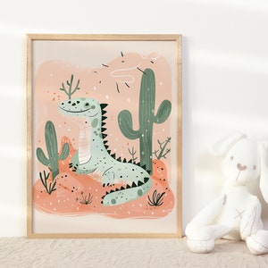 The Lizard King Desert Theme Wall Art for Neutral Nursery Boho Decor for Kids Room Poster for Childrens Playroom Art Print