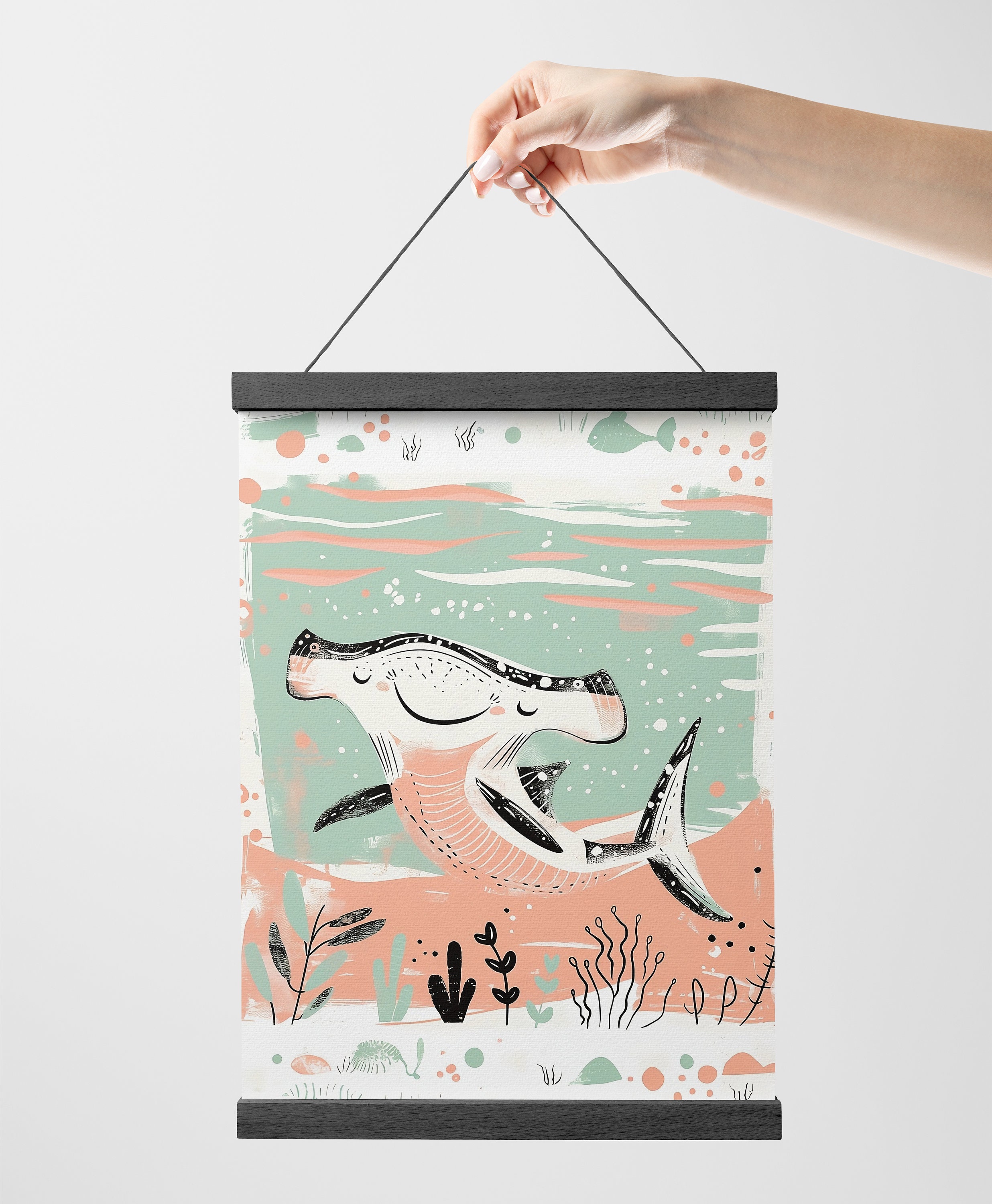 Hammerhead Shark Art Print for Neutral Nursery Ocean Theme Bedroom for ...