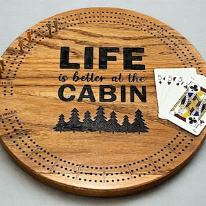 Round Cribbage Board | Cribbage Board | Personalized Cribbage Board | Cribbage | Cribbage Board | Game Night | Custom Cribbage Board