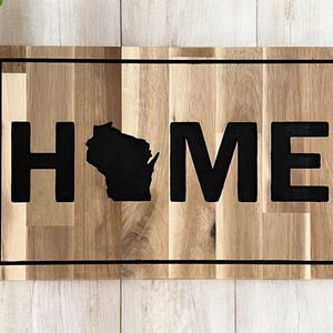Wisconsin State Sign | Wisconsin Sign | Home Sign | Engraved Wisconsin Sign | Wisconsin State Outline | Housewarming Gift | State Sign