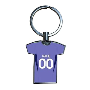 Personalised Man Utd Football Goalkeeper Kit Style Metal Shirt Keyring – Football Fan Gift