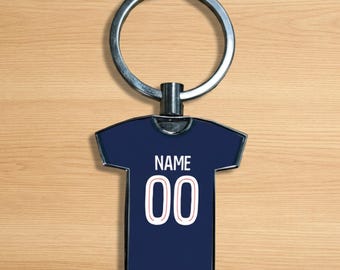 Personlig PSG-nyckelring i metall för hemmatröja – Present till fans