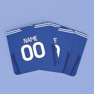Personalised Leicester City Football Style Coaster, 9cm x 9cm MDF Cork Backed Football Fan Gift