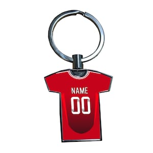 Personalised Man Utd Women Home Kit Style Metal Football Shirt Keyring – Women’s Football Fan Gift