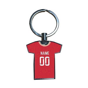 Personalised Liverpool Women Home Kit Style Metal Football Shirt Keyring – Women’s Football Fan Gift