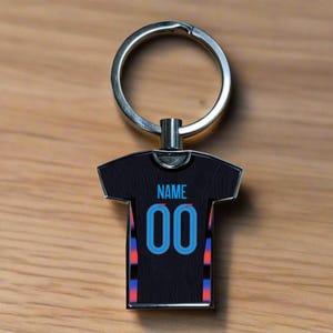 Personalised Lionesses England Women Away Kit Style Metal Football Shirt Keyring – Women’s Football Fan Gift - EURO 2025 NEW STYLE