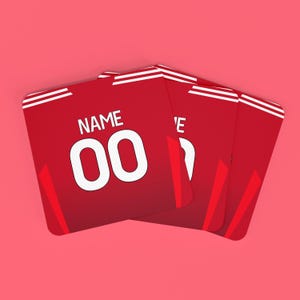 Personalisierter Untersetzer im Man Utd-Fußballstil, 9 cm x 9 cm MDF-Fußballfangeschenk mit Korkrückseite