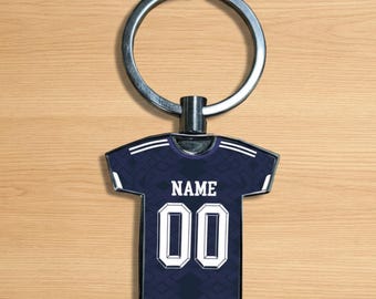 Personlig metallnyckelring i Skottland med fotbollströja | VM-fanpresent