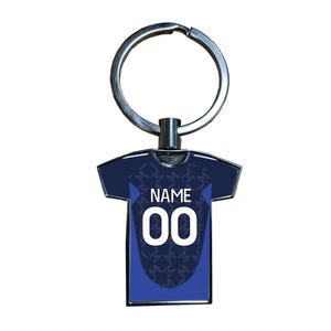 Personalised Man Utd Football Away Kit Style Metal Shirt Keyring – Football Fan Gift
