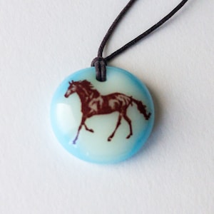 Horse Necklace / horse pendant / wild horse necklace / horse jewelry / horse lover gift / running horse / animal lover gift image 1