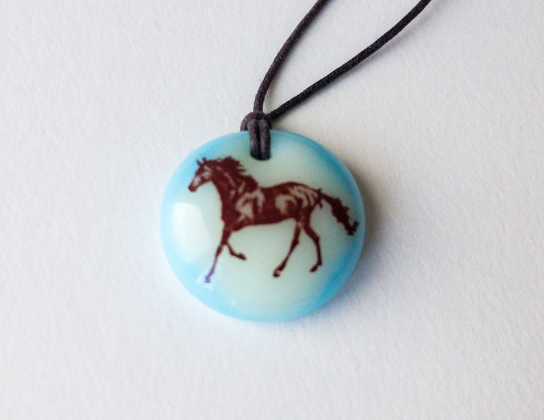 Horse Necklace / horse pendant / wild horse necklace / horse jewelry / horse lover gift / running horse / animal lover gift image 1